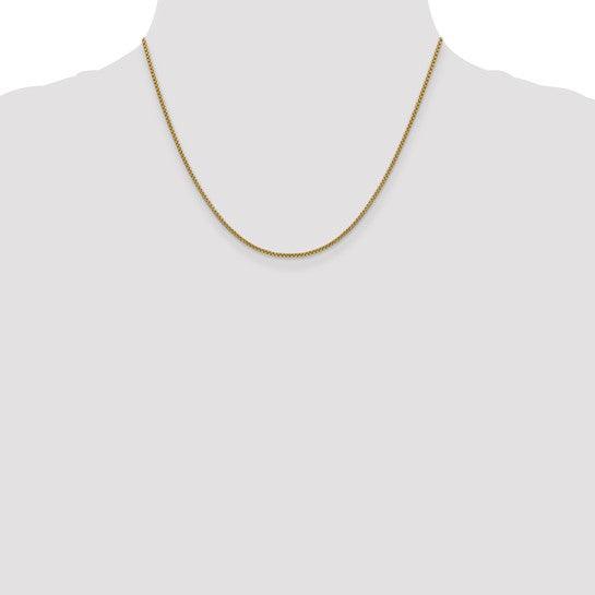 14k 2.45mm Hollow Round Box Chain