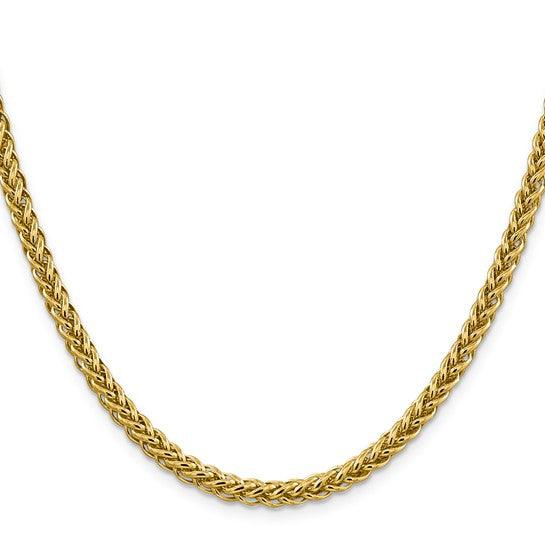 14k 4.65mm Semi-solid 3-Wire Wheat Chain