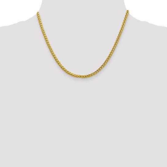 14k 3.10mm Semi-solid Diamond Cut Wheat Chain