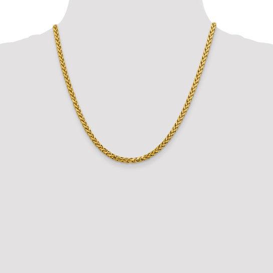 14k 3.70mm Semi-solid Diamond Cut Wheat Chain