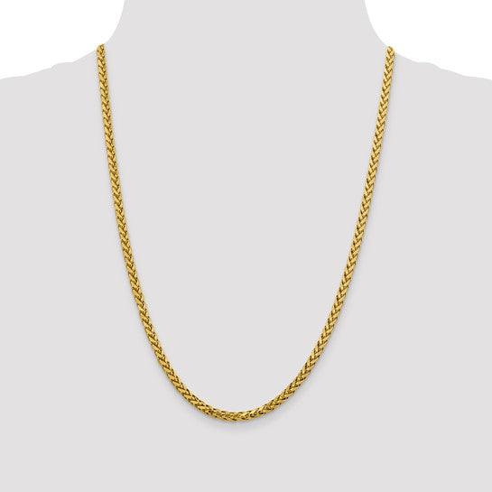 14k 3.70mm Semi-solid Diamond Cut Wheat Chain
