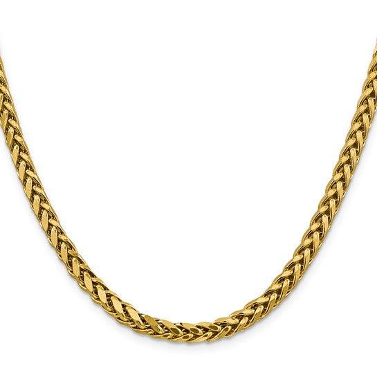 14k 5.00mm Semi-solid Diamond Cut Wheat Chain