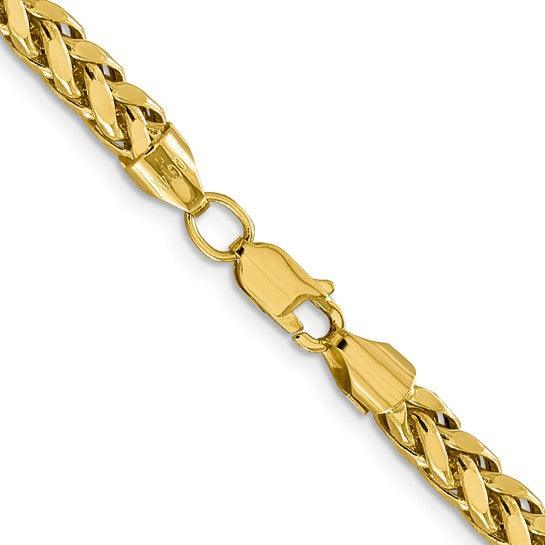 14k 5.00mm Semi-solid Diamond Cut Wheat Chain