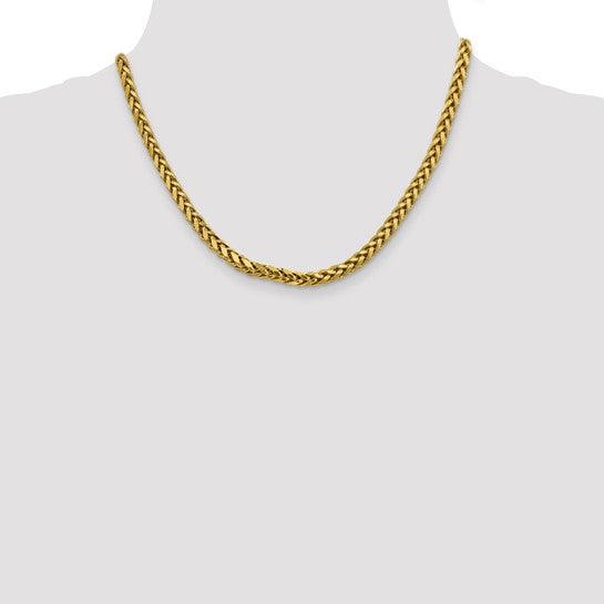 14k 5.00mm Semi-solid Diamond Cut Wheat Chain