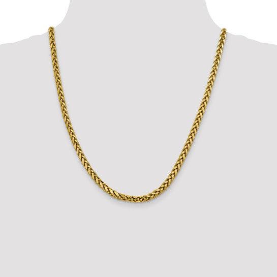 14k 5.00mm Semi-solid Diamond Cut Wheat Chain