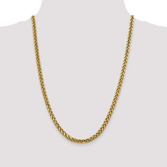 14k 5.00mm Semi-solid Diamond Cut Wheat Chain