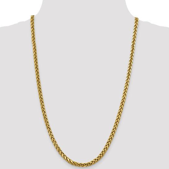 14k 5.00mm Semi-solid Diamond Cut Wheat Chain