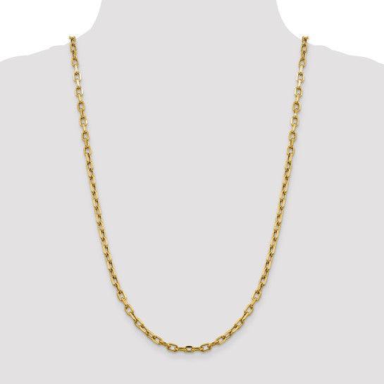 14k Semi-solid Diamond Cut 4.9mm Open Link Cable Chain