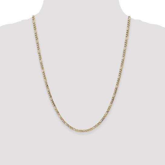 14k 3.5mm Semi-Solid Figaro Chain