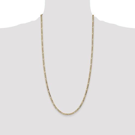 14k 3.5mm Semi-Solid Figaro Chain