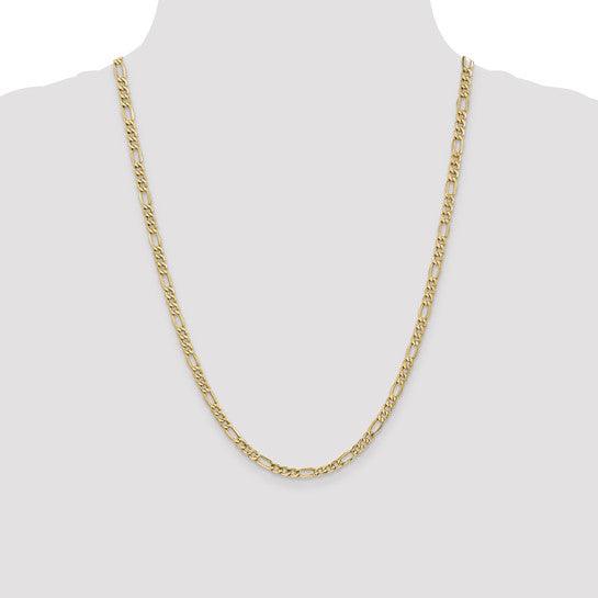 14k 4.20mm Semi-Solid Figaro Chain