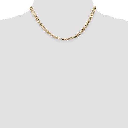 14k 5.75mm Semi-Solid Figaro Chain