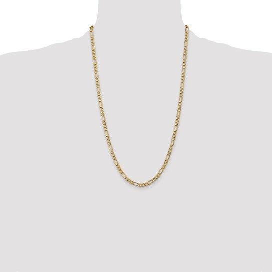 14k 5.75mm Semi-Solid Figaro Chain