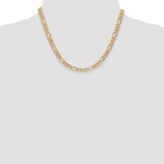 14k 6.25mm Semi-Solid Figaro Chain