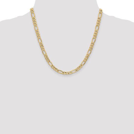 14k 6.25mm Semi-Solid Figaro Chain