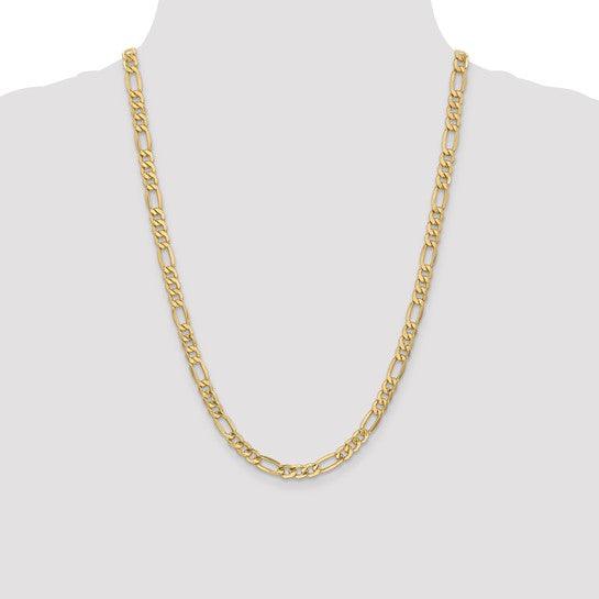 14k 6.25mm Semi-Solid Figaro Chain