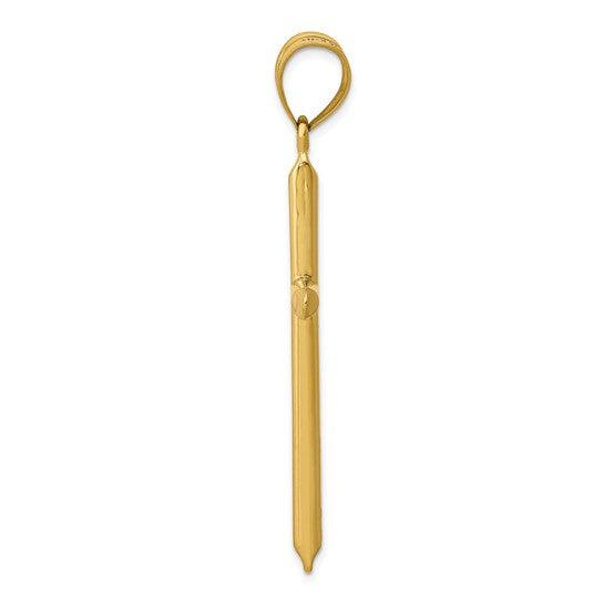 14k 3-D Hollow Small Cross Pendant