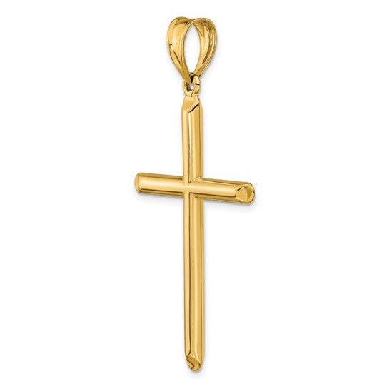 14k 3-D Hollow Small Cross Pendant