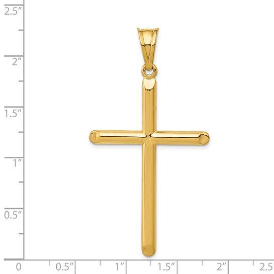 14k 3-D Hollow Small Cross Pendant