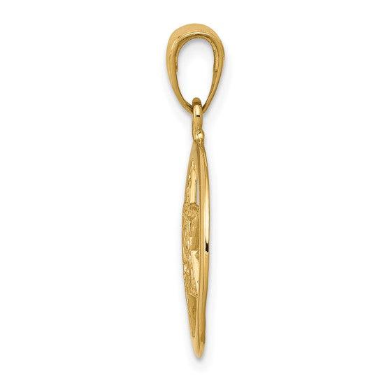 14k Jewish Chi in Star of David Pendant
