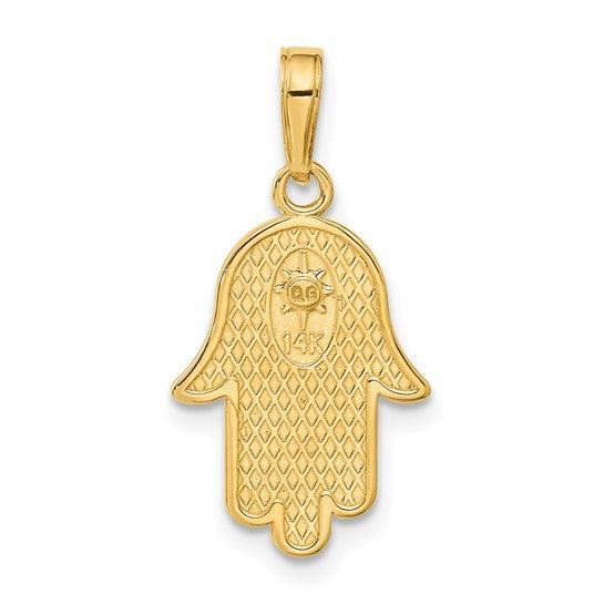 14k Jewish Hand of God w-Star of David Pendant