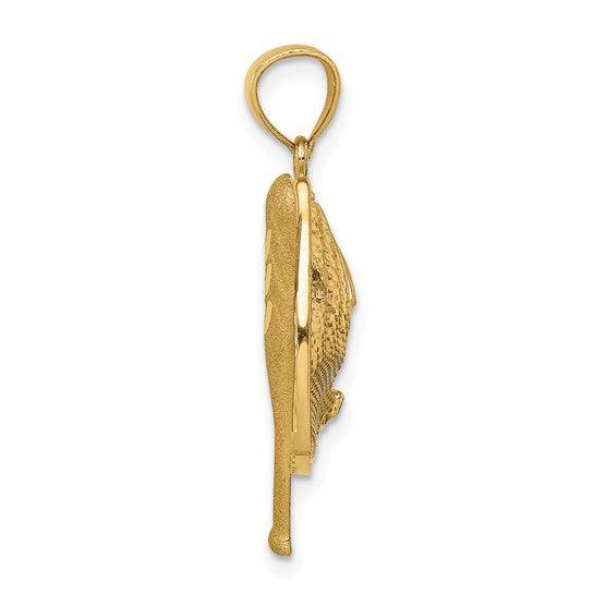 14K Diamond Cut Baseball Bat Glove Ball Pendant