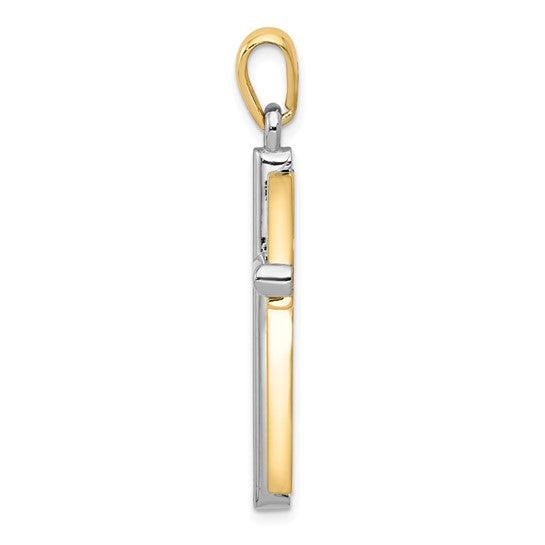 14k Two-tone Cross Pendant