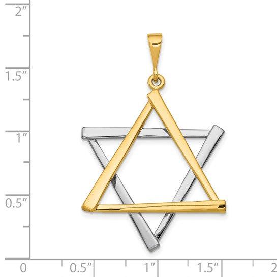 14k Two-tone Star of David Pendant