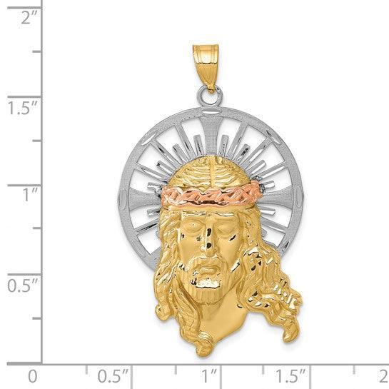 14k Tri-color Jesus Pendant