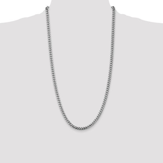 14k 5mm Solid White Gold Miami Cuban Link Chain