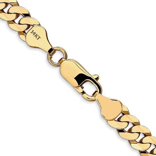 14k 6.25mm Beveled Curb Chain