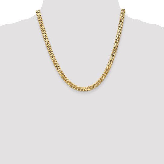 14k 6.25mm Beveled Curb Chain