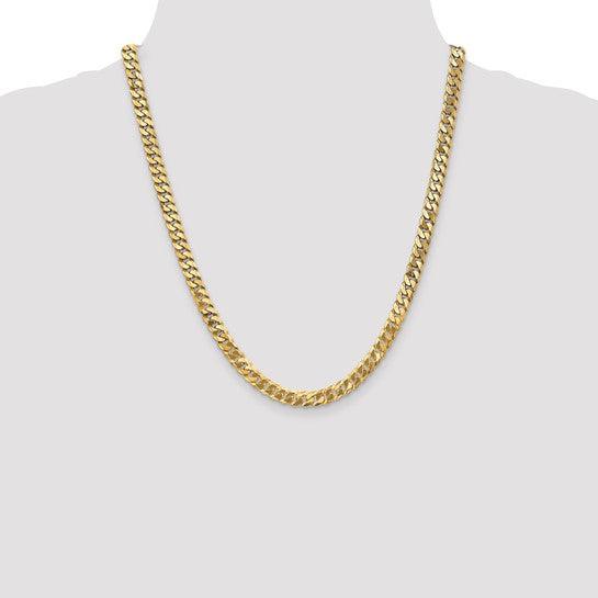 14k 6.25mm Beveled Curb Chain