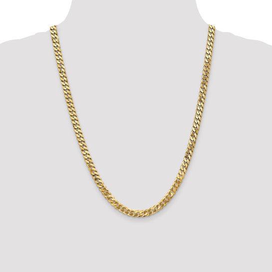 14k 6.25mm Beveled Curb Chain