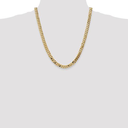 14k 7.25mm Beveled Curb Chain