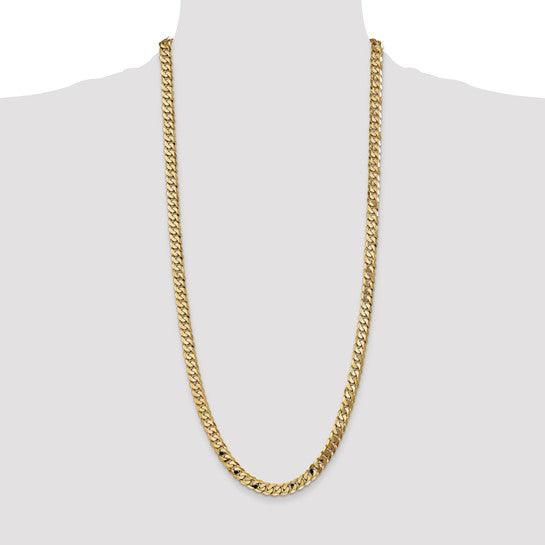 14k 7.25mm Beveled Curb Chain