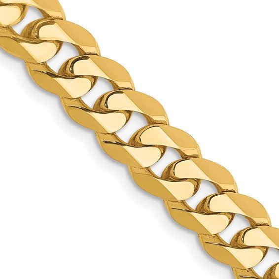 14k 7.25mm Beveled Curb Chain
