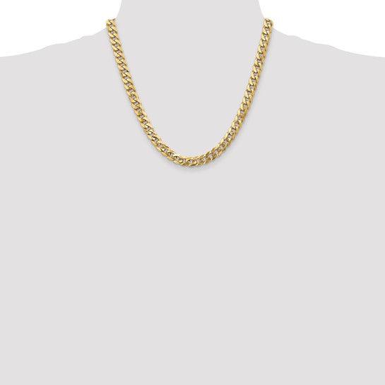 14k 8mm Beveled Curb Chain