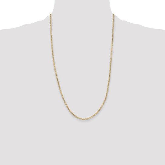 14k 2.25mm Flat Figaro Chain