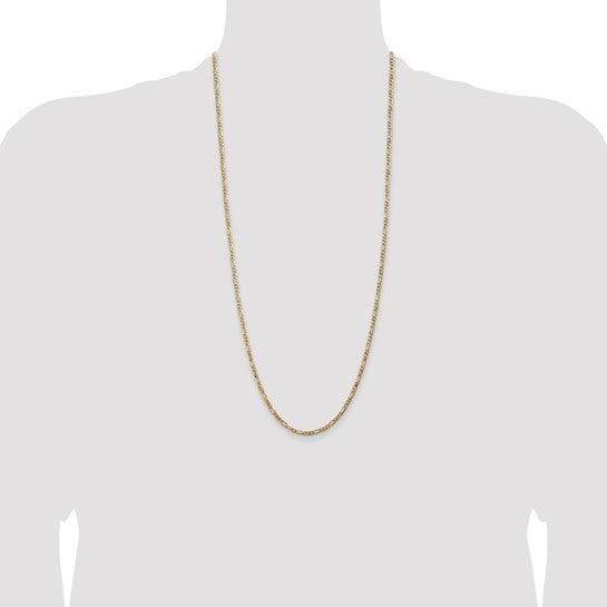 14k 3.00mm Flat Figaro Chain