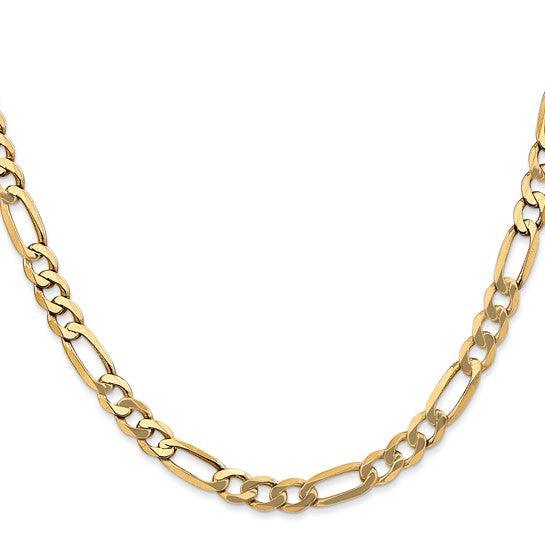 14k 5.25mm Concave Open Figaro Chain