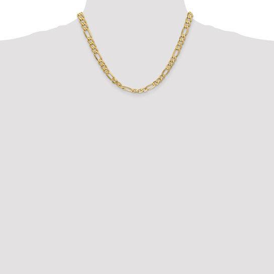 14k 6.25mm Flat Figaro Chain