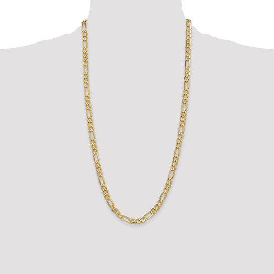 14k 6.25mm Flat Figaro Chain