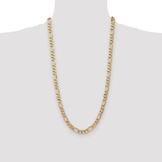 14k 7mm Flat Figaro Chain