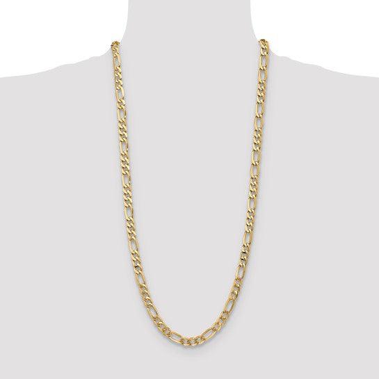 14k 7mm Flat Figaro Chain