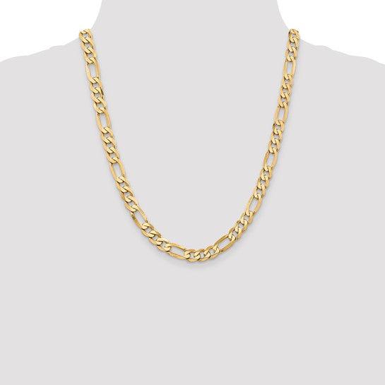 14k 7.5mm Flat Figaro Chain