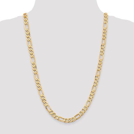14k 7.5mm Flat Figaro Chain
