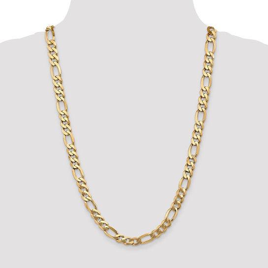 14k 8.75mm Flat Figaro Chain