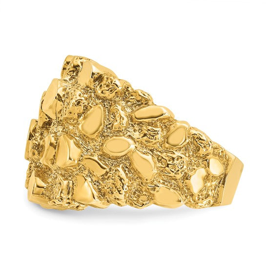 14k Square Nugget RIng