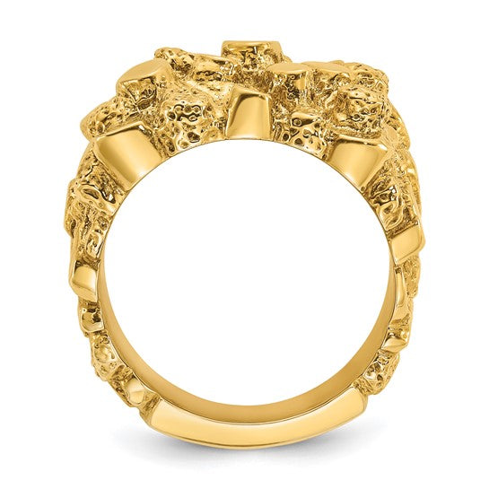 14k Square Nugget RIng